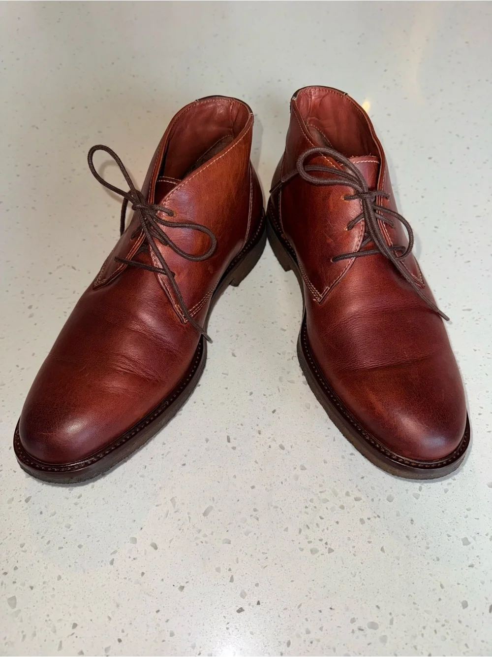 Johnston & Murphy Chestnut Leather Chukka Boots